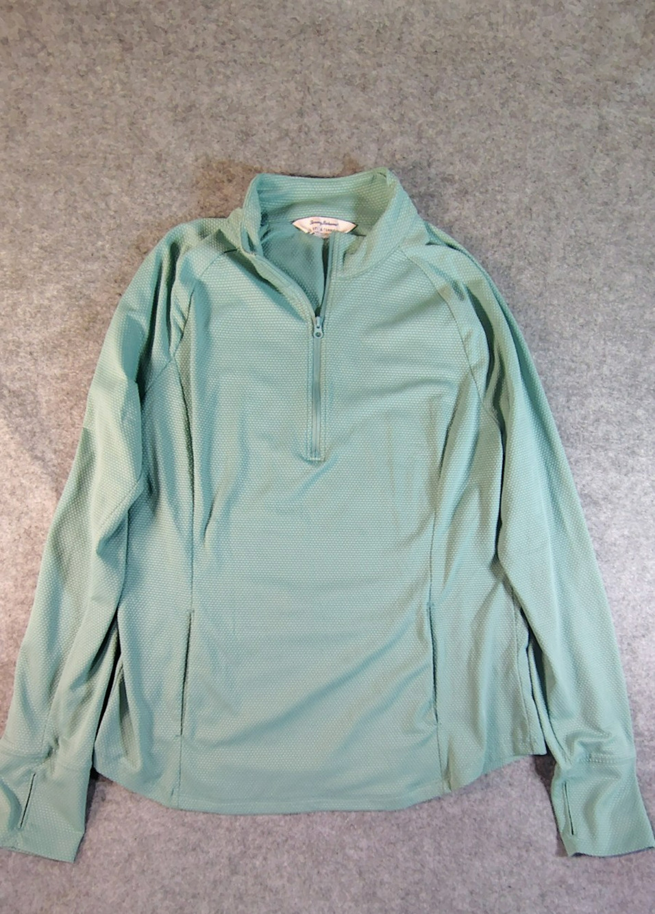 Tommy Bahama Long Sleeve 1/4 Zip Golf Tennis Shirt Teal Size L